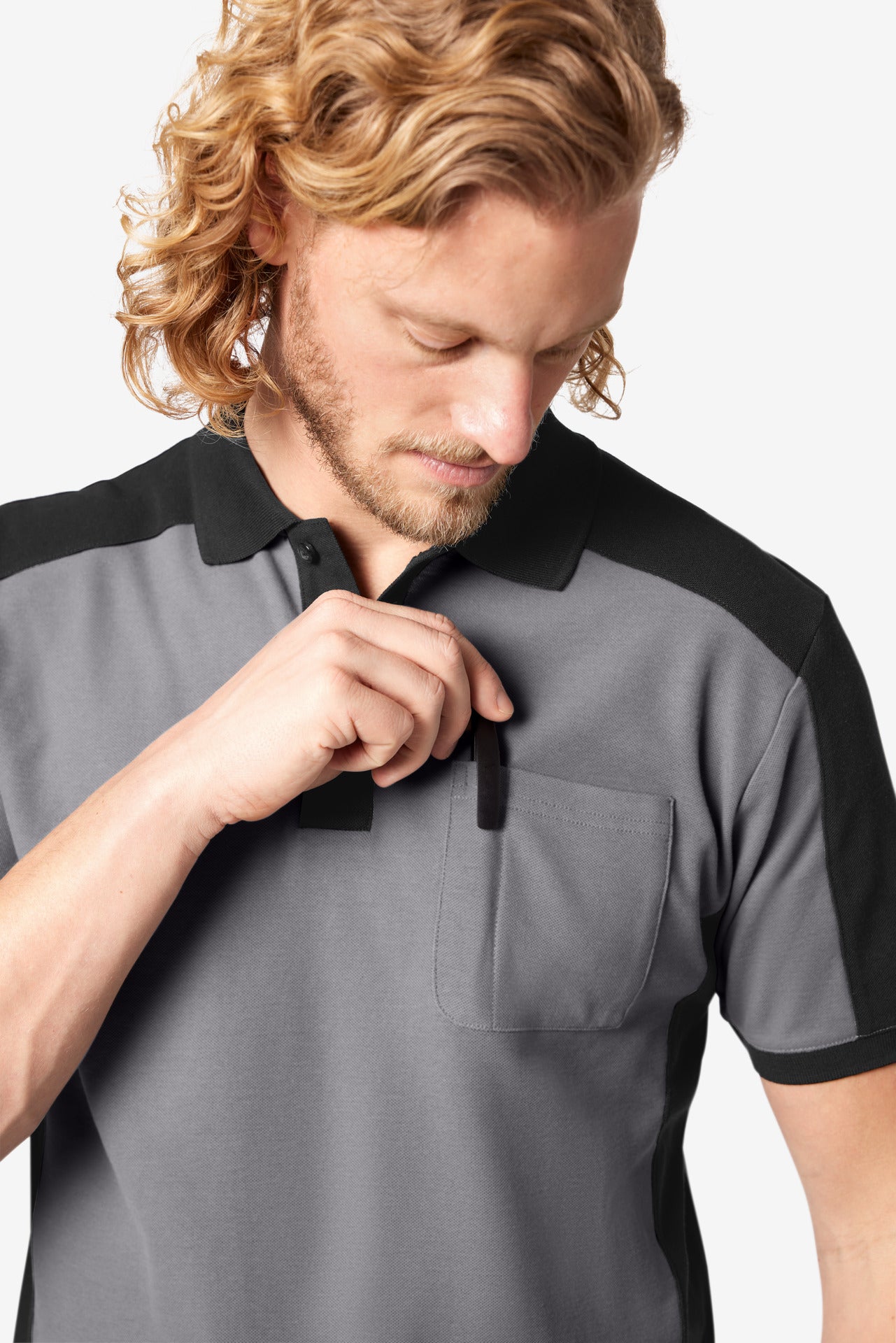 FHB Polo-Shirt zweifarbig - KONRAD