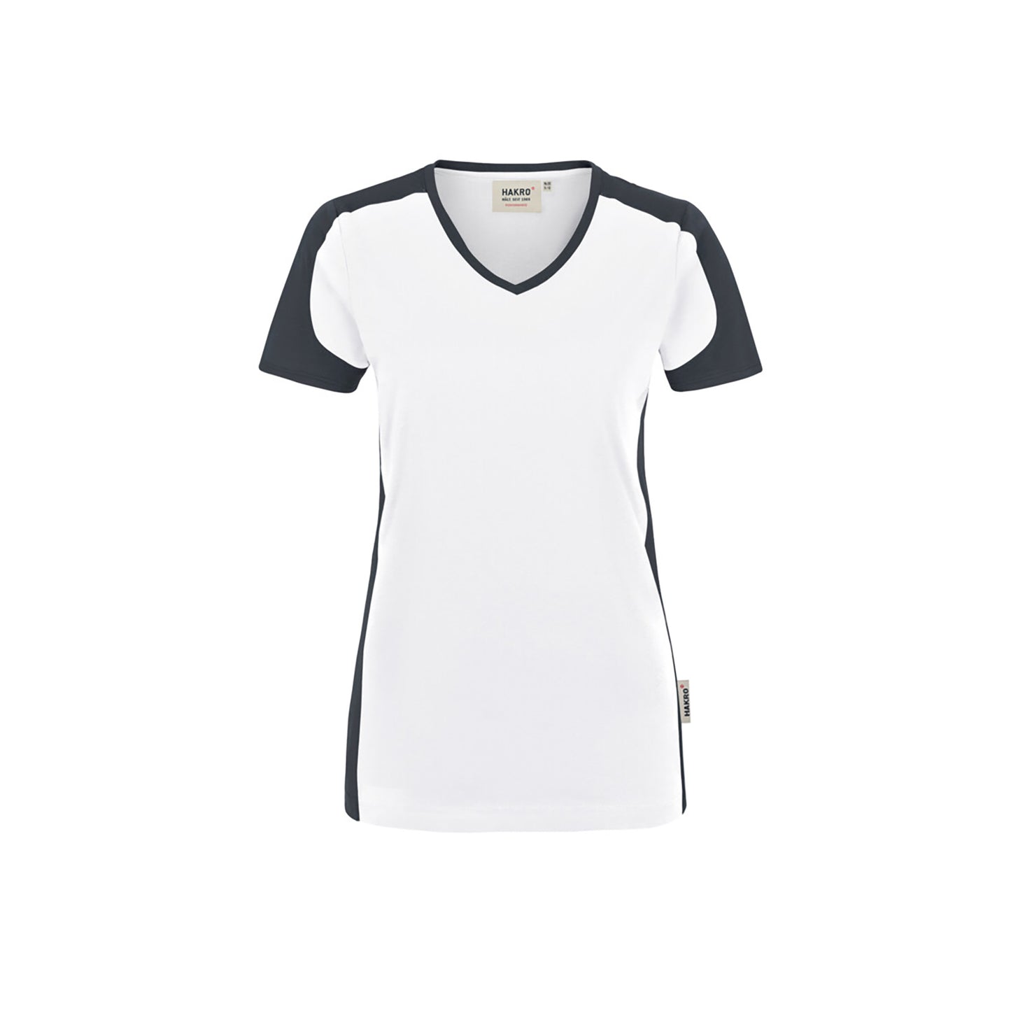 HAKRO - DAMEN V-Shirt Contrast MIKRALINAR®