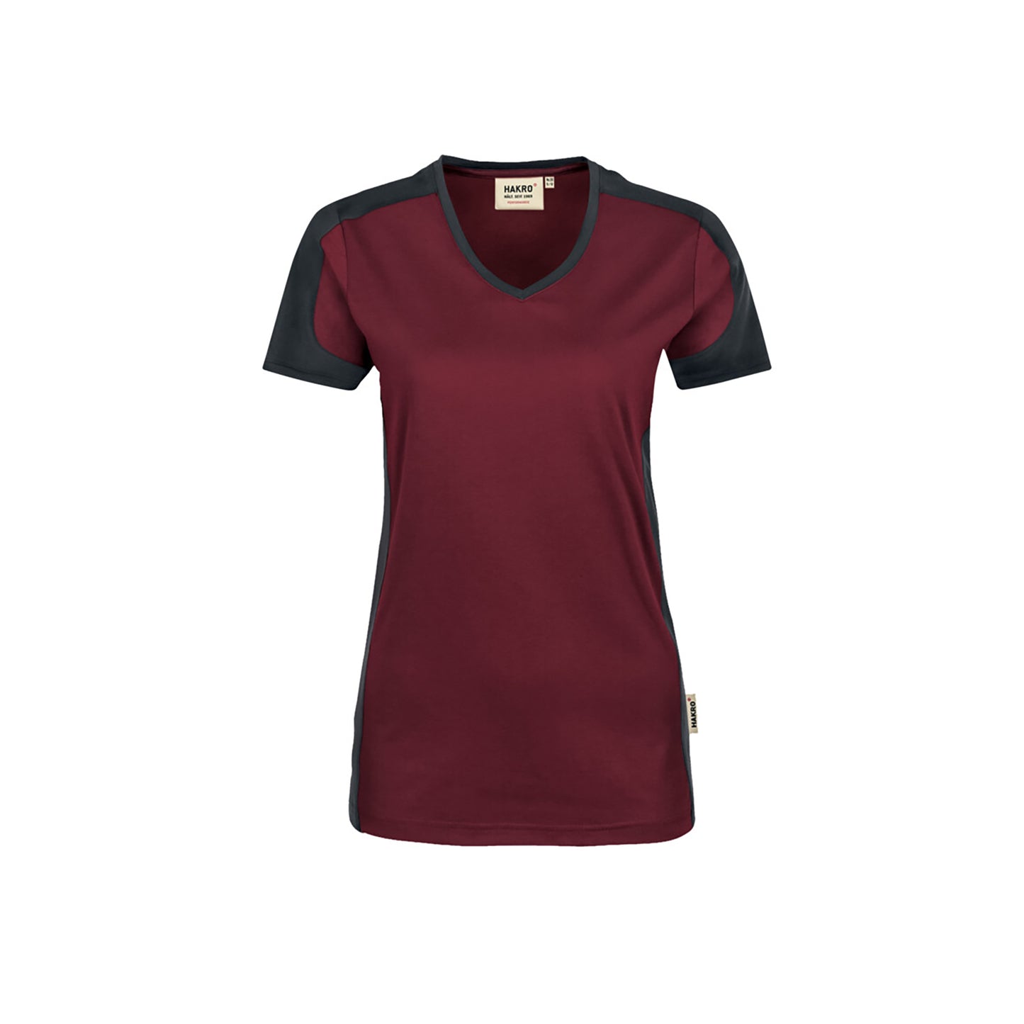 HAKRO - DAMEN V-Shirt Contrast MIKRALINAR®