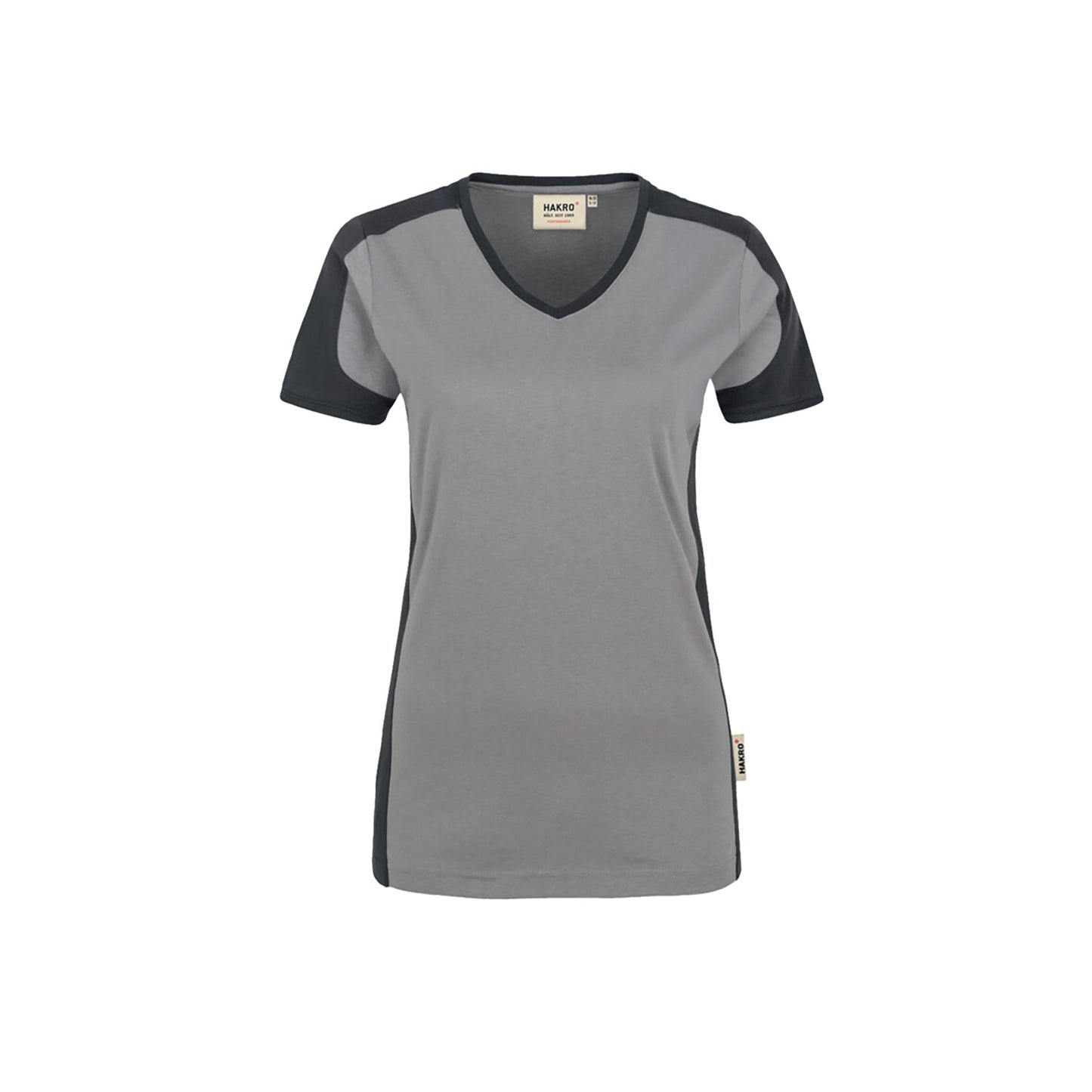 HAKRO - DAMEN V-Shirt Contrast MIKRALINAR®