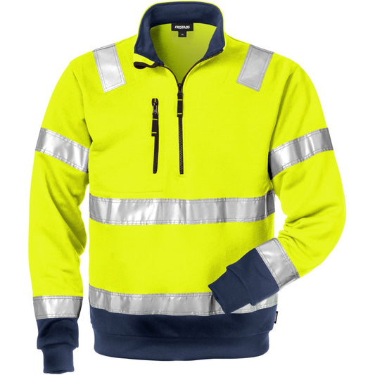 FRISTADS HIGH VIS ZIPPER-SWEATSHIRT KL.3 728 SHV