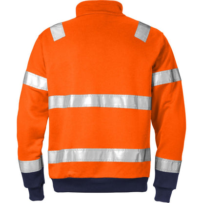 FRISTADS HIGH VIS ZIPPER-SWEATSHIRT KL.3 728 SHV