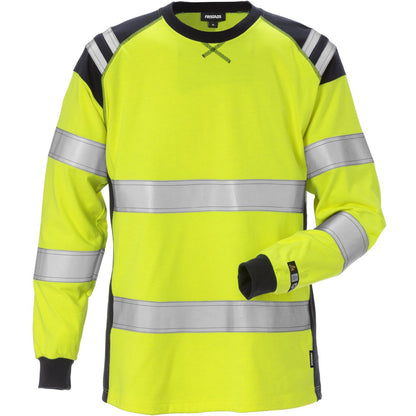 FRISTADS FLAMESTAT HIGH VIS T-SHIRT, LA, DAMEN KL.3 7097 TFLH