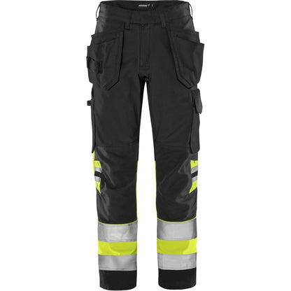 FRISTADS HIGH VIS GREEN HANDWERKERHOSE, KL.1 2640 GPLU
