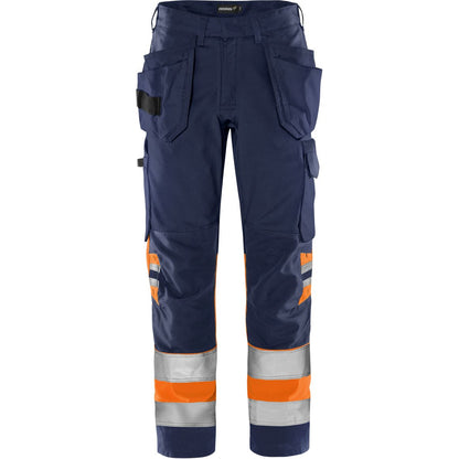 FRISTADS HIGH VIS GREEN HANDWERKERHOSE, KL.1 2640 GPLU