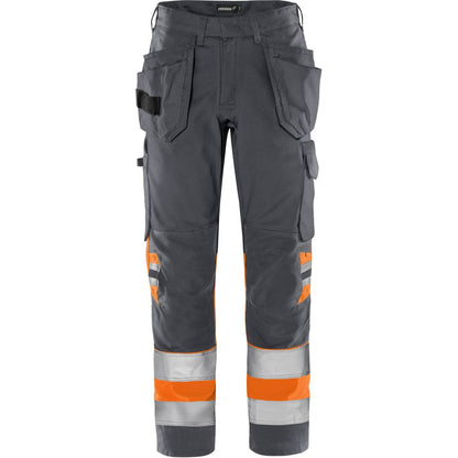 FRISTADS HIGH VIS GREEN HANDWERKERHOSE, KL.1 2640 GPLU