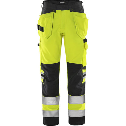 FRISTADS HIGH VIS GREEN HANDWERKERHOSE, KL.2 2641 GPLU