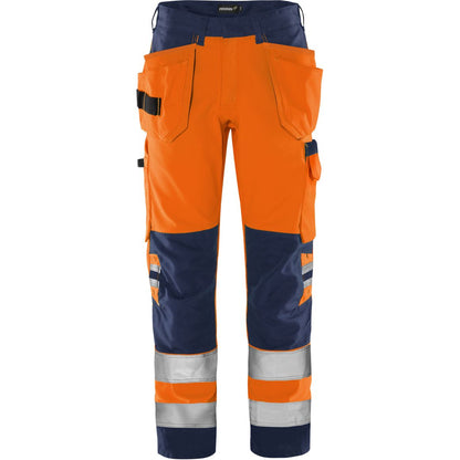 FRISTADS HIGH VIS GREEN HANDWERKERHOSE, KL.2 2641 GPLU