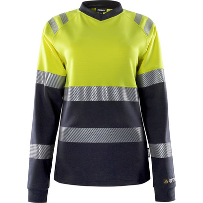 FRISTADS FLAMESTAT HIGH VIS T-SHIRT, LA. DAMEN KL.1 7108 TFL