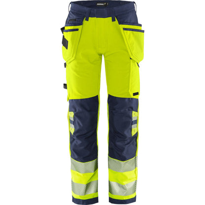 FRISTADS HIGH VIS GREEN HANDWERKER STRETCHHOSE KL.2 2644 GSTP