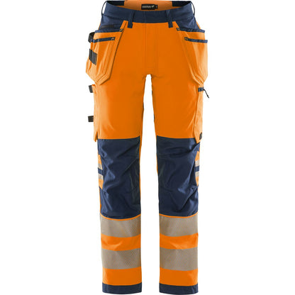 FRISTADS HIGH VIS GREEN HANDWERKER STRETCHHOSE KL.2 2644 GSTP