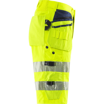 FRISTAD HIGH VIS GREEN HANDWERKER STRETCH-SHORTS KL. 2 2646 GSTP