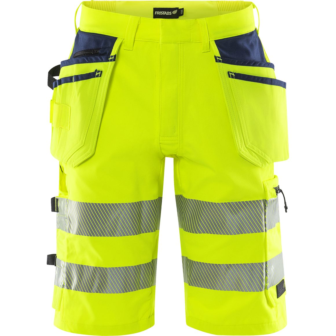 FRISTAD HIGH VIS GREEN HANDWERKER STRETCH-SHORTS KL. 2 2646 GSTP
