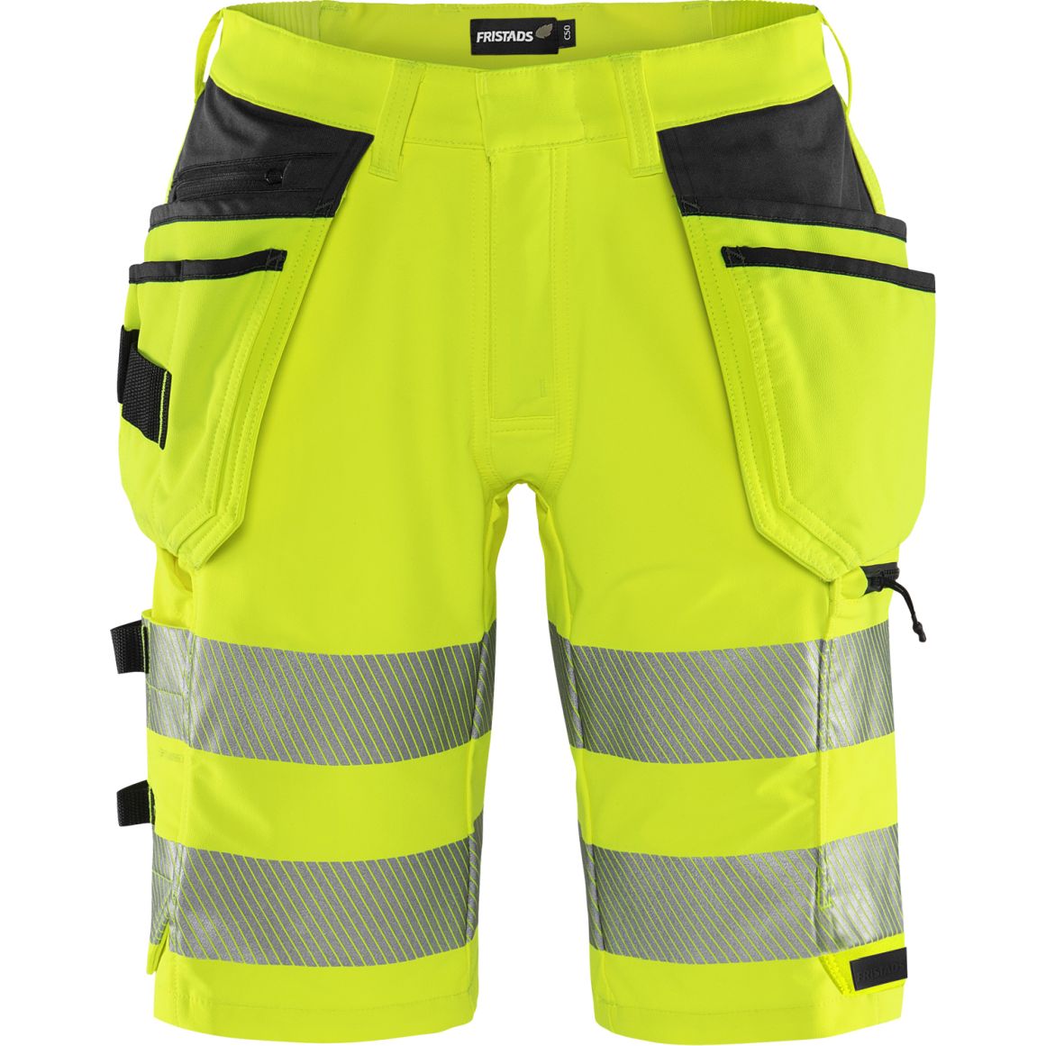 FRISTAD HIGH VIS GREEN HANDWERKER STRETCH-SHORTS KL. 2 2646 GSTP