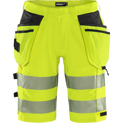 FRISTAD HIGH VIS GREEN HANDWERKER STRETCH-SHORTS KL. 2 2646 GSTP