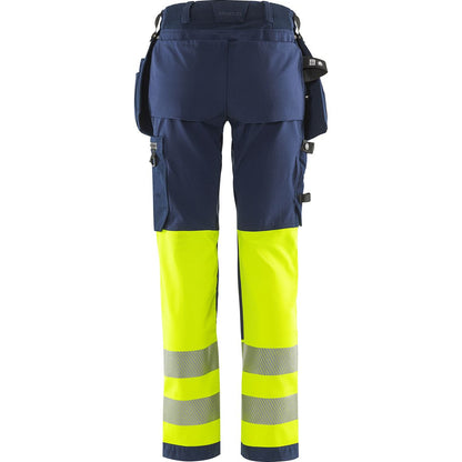 FRISTADS HIGH VIS GREEN HANDWERKER STRETCHHOSE DAMEN, KL.1 2663 GSTP
