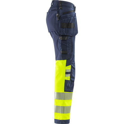 FRISTADS HIGH VIS GREEN HANDWERKER STRETCHHOSE DAMEN, KL.1 2663 GSTP