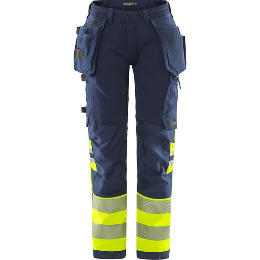 FRISTADS HIGH VIS GREEN HANDWERKER STRETCHHOSE DAMEN, KL.1 2663 GSTP