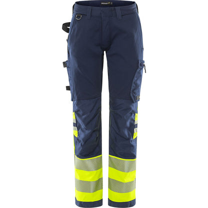 FRISTADS HIGH VIS GREEN HANDWERKER STRETCHHOSE DAMEN, KL.1 2663 GSTP