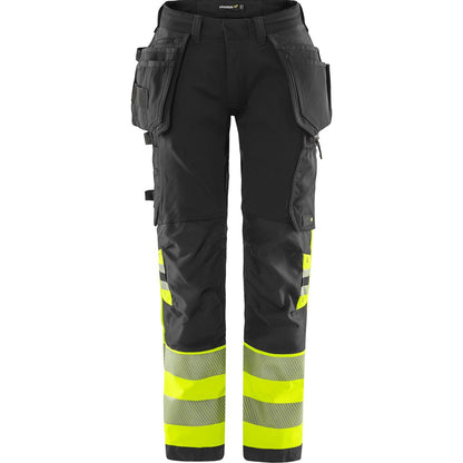 FRISTADS HIGH VIS GREEN HANDWERKER STRETCHHOSE DAMEN, KL.1 2663 GSTP