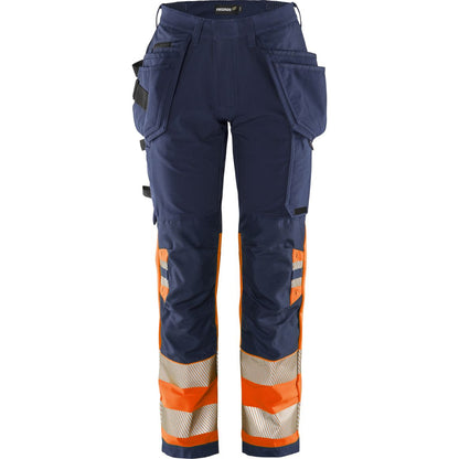 FRISTADS HIGH VIS GREEN HANDWERKER STRETCHHOSE DAMEN, KL.1 2663 GSTP