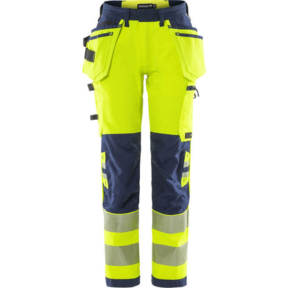 FRISTADS HIGH VIS GREEN HANDWERKER STRETCHHOSE DAMEN, KL.2 2664 GSTP