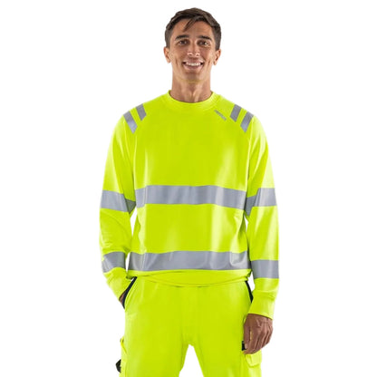 FRISTADS HIGH VIS GREEN SWEATSHIRT KL.3 7862 GPSW