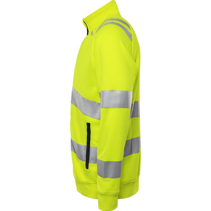 FRISTADS HIGH VIS GREEN SWEATJACKE KL.3 7863 GPSW