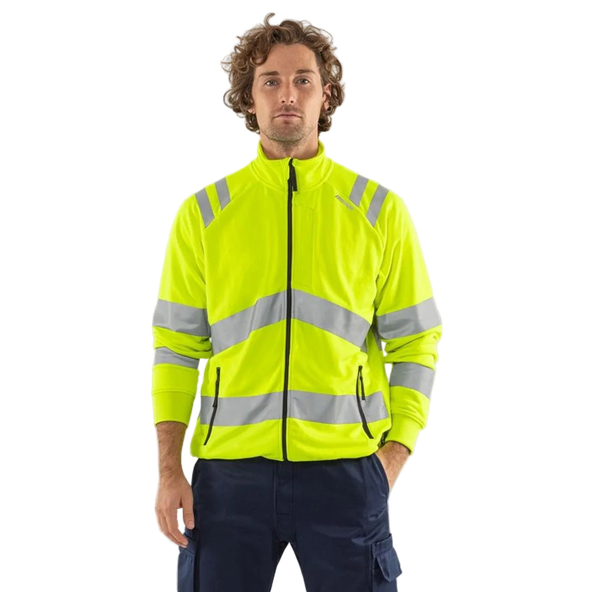 FRISTADS HIGH VIS GREEN SWEATJACKE KL.3 7863 GPSW