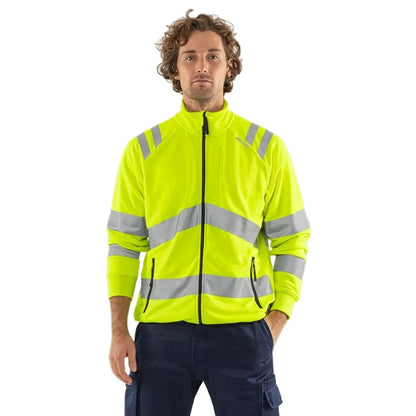 FRISTADS HIGH VIS GREEN SWEATJACKE KL.3 7863 GPSW