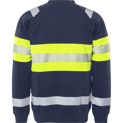 FRISTADS HIGH VIS GREEN STRETCH-SWEATSHIRT KL.1 7530 GKC