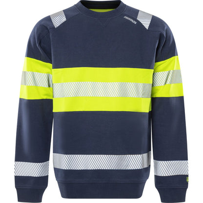 FRISTADS HIGH VIS GREEN STRETCH-SWEATSHIRT KL.1 7530 GKC