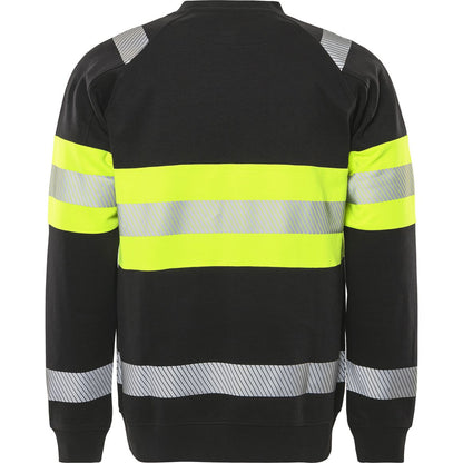 FRISTADS HIGH VIS GREEN STRETCH-SWEATSHIRT KL.1 7530 GKC