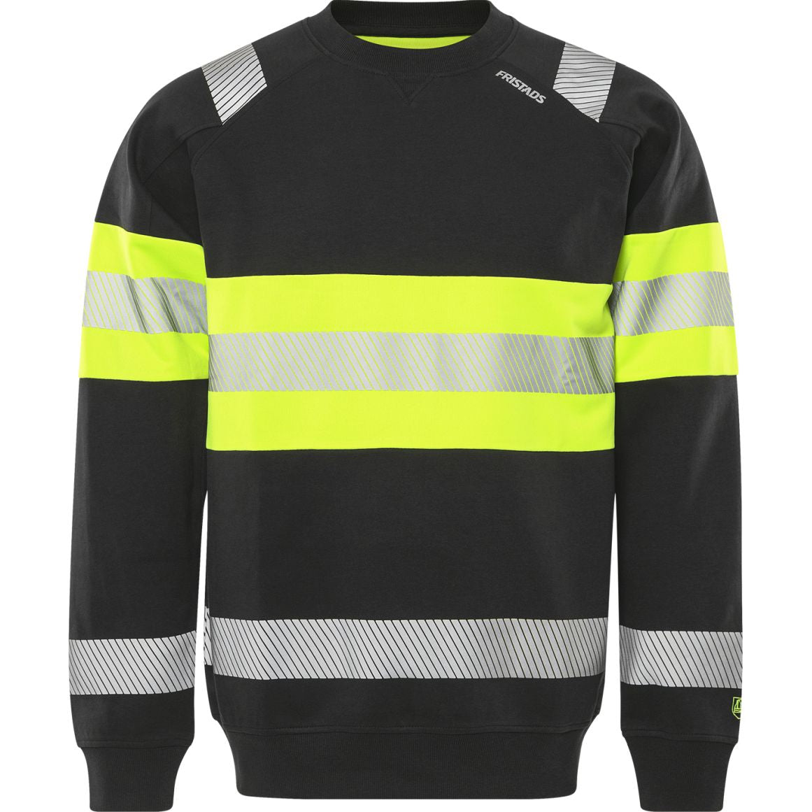 FRISTADS HIGH VIS GREEN STRETCH-SWEATSHIRT KL.1 7530 GKC