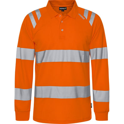 FRISTADS HIGH VIS GREEN FUNKTIONS-POLOSHIRT LANGARM KL. 3 7864 GPST
