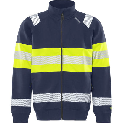 FRISTADS HIGH VIS GREEN STRETCH-SWEATJACKE KL.1 7531 GKC