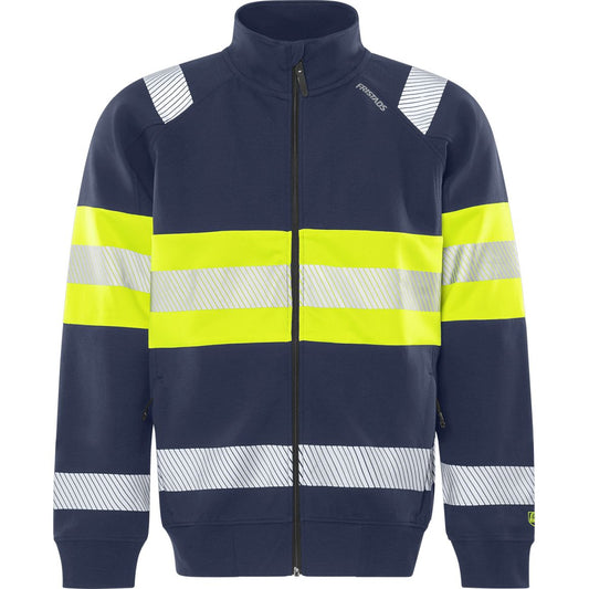 FRISTADS HIGH VIS GREEN STRETCH-SWEATJACKE KL.1 7531 GKC