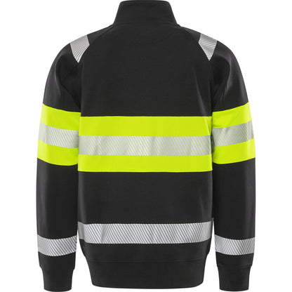 FRISTADS HIGH VIS GREEN STRETCH-SWEATJACKE KL.1 7531 GKC