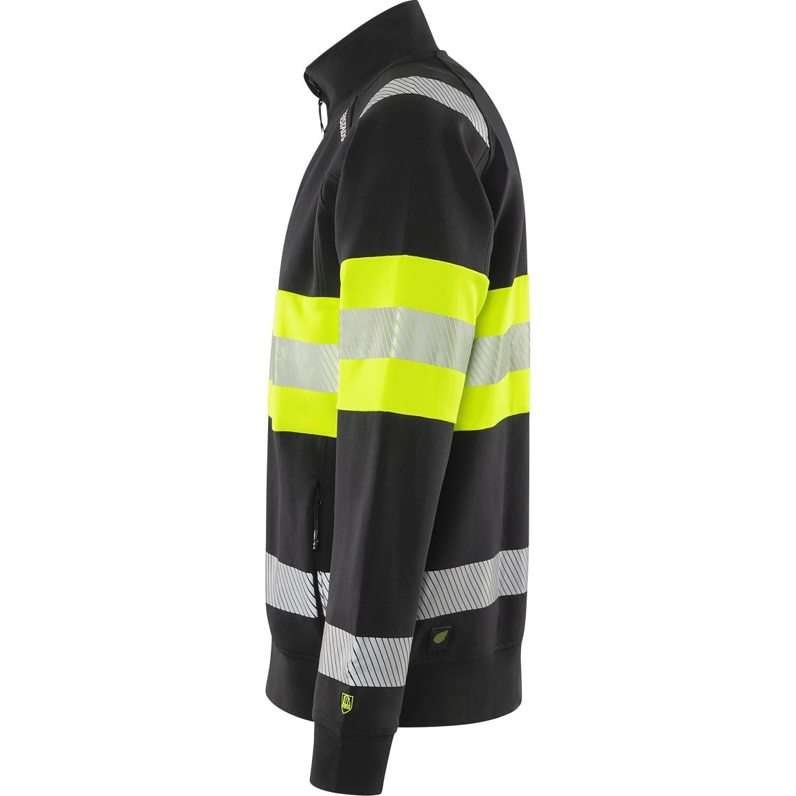 FRISTADS HIGH VIS GREEN STRETCH-SWEATJACKE KL.1 7531 GKC