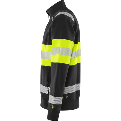 FRISTADS HIGH VIS GREEN STRETCH-SWEATJACKE KL.1 7531 GKC
