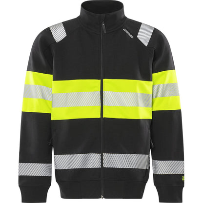 FRISTADS HIGH VIS GREEN STRETCH-SWEATJACKE KL.1 7531 GKC