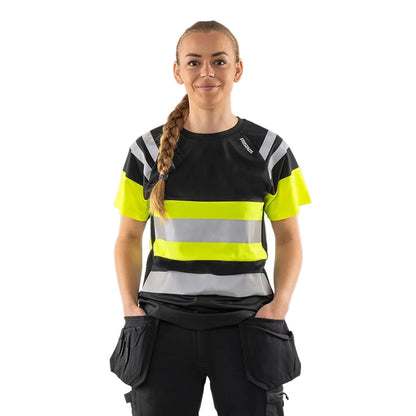 FRISTADS HIGH VIS GREEN DAMEN T-SHIRT KL.1 7880 GPST