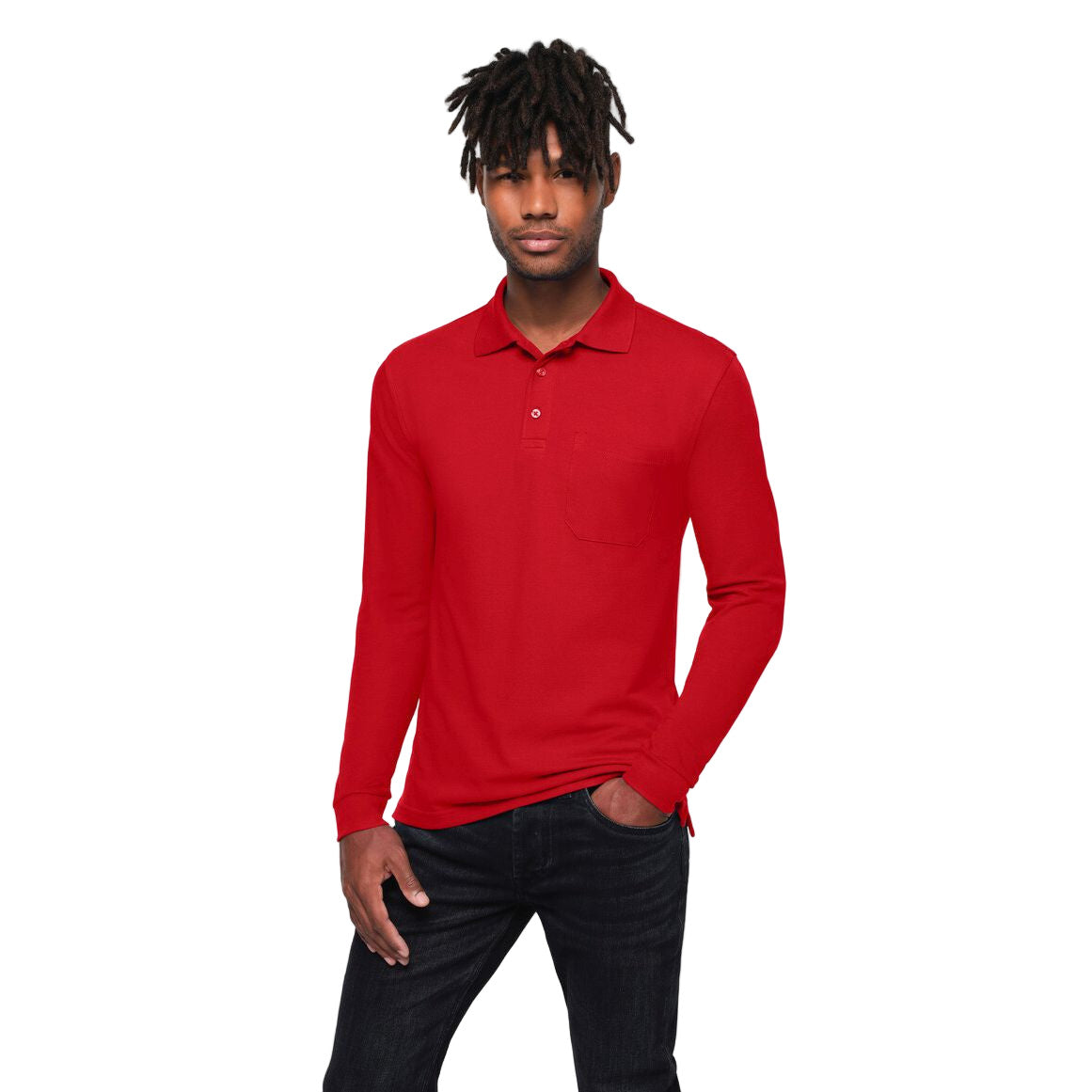 HAKRO - Pocket-Longsleeve-Polo MIKRALINAR® ECO